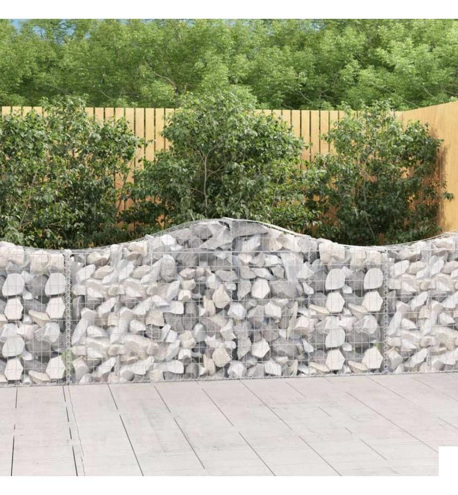 Paniers à gabions arqués 4 pcs 200x30x80/100 cm Fer galvanisé