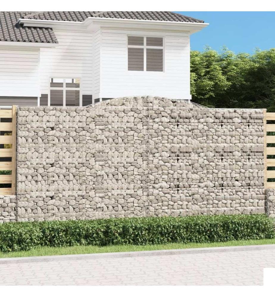 Paniers à gabions arqués 8 pcs 400x50x200/220 cm Fer galvanisé