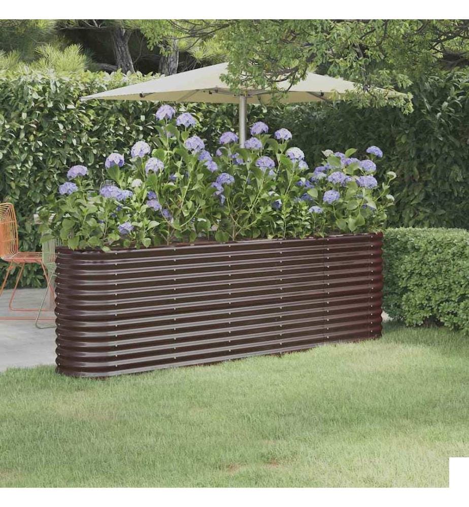 Lit surélevé de jardin Acier galvanisé marron
