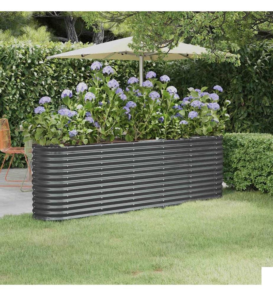 Lit surélevé de jardin Acier galvanisé Anthracite