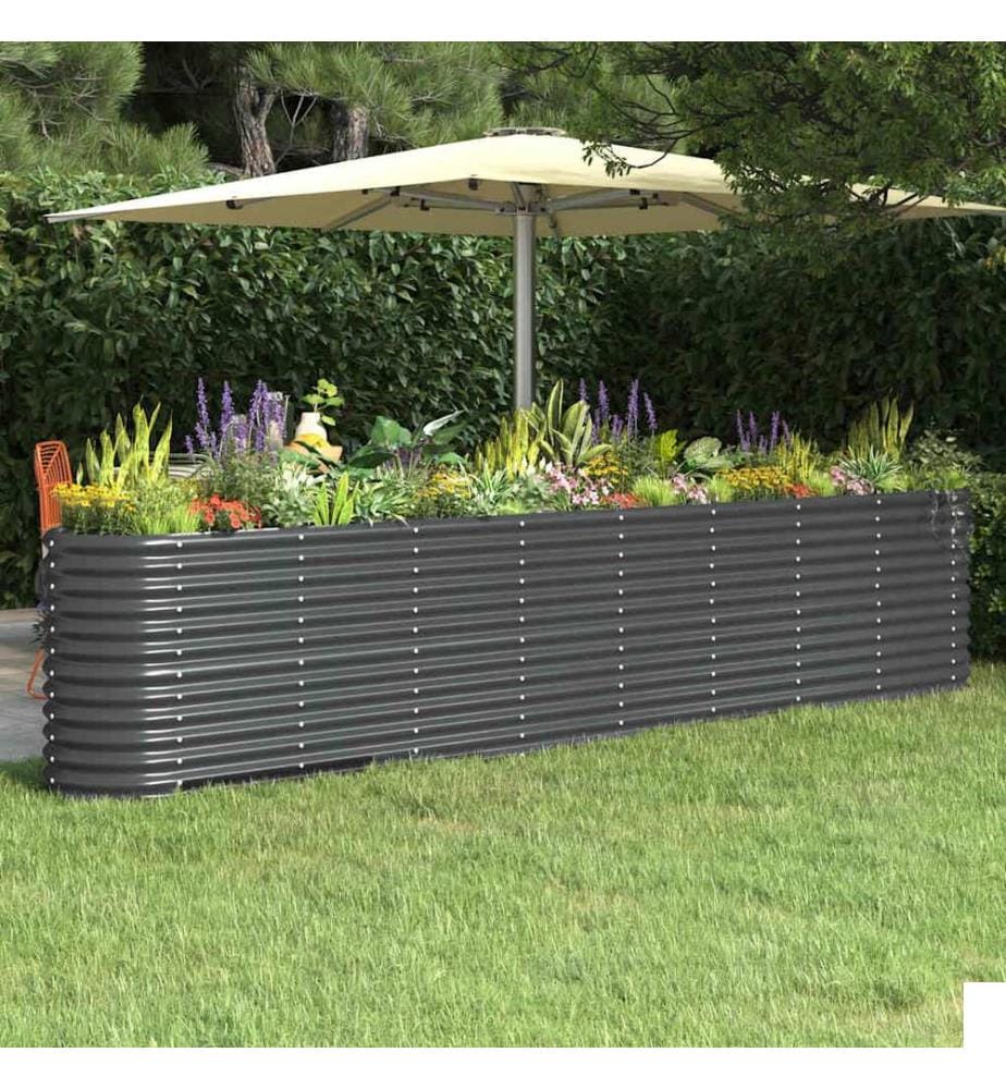 Lit surélevé de jardin Acier galvanisé Anthracite