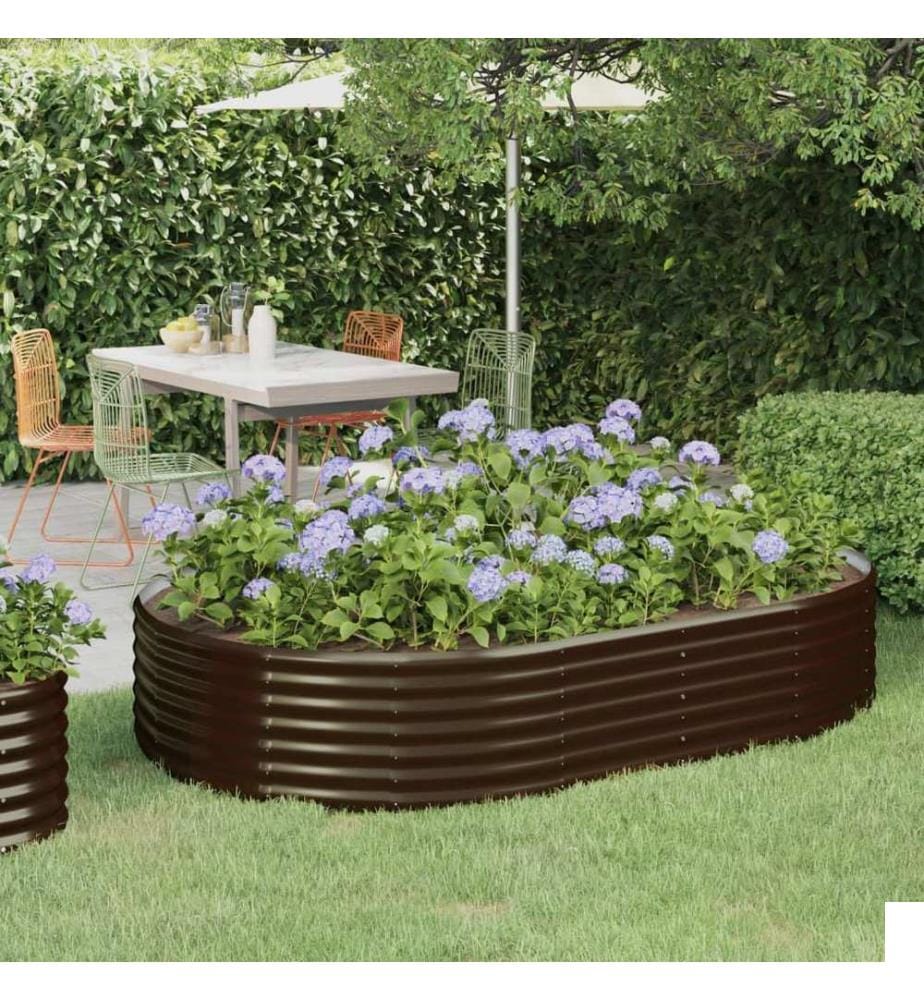 Lit surélevé de jardin Acier galvanisé marron