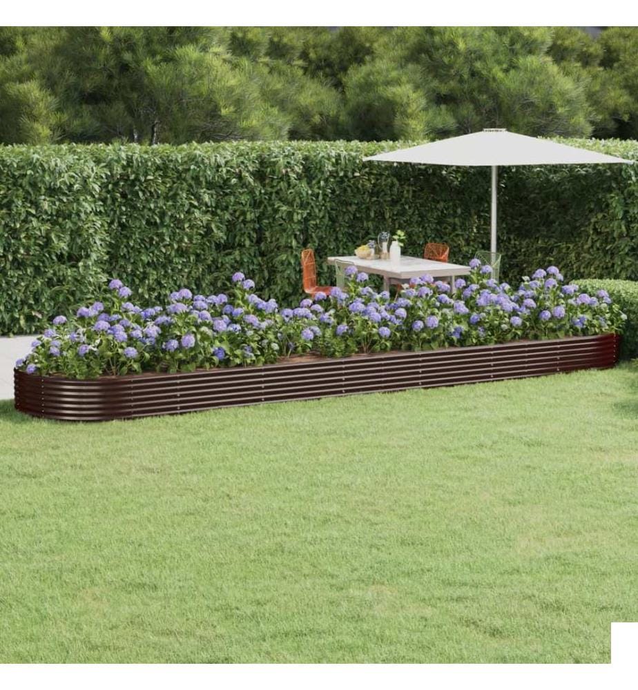 Lit surélevé de jardin Acier galvanisé marron