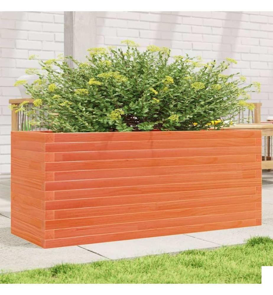 Jardinière cire marron 110x40x46 cm bois de pin massif