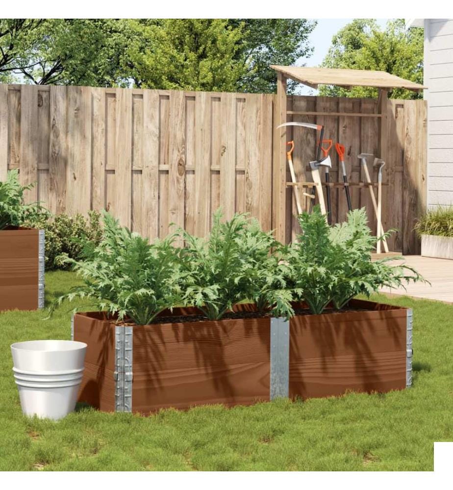 Jardinière marron 150x50 cm bois massif de pin