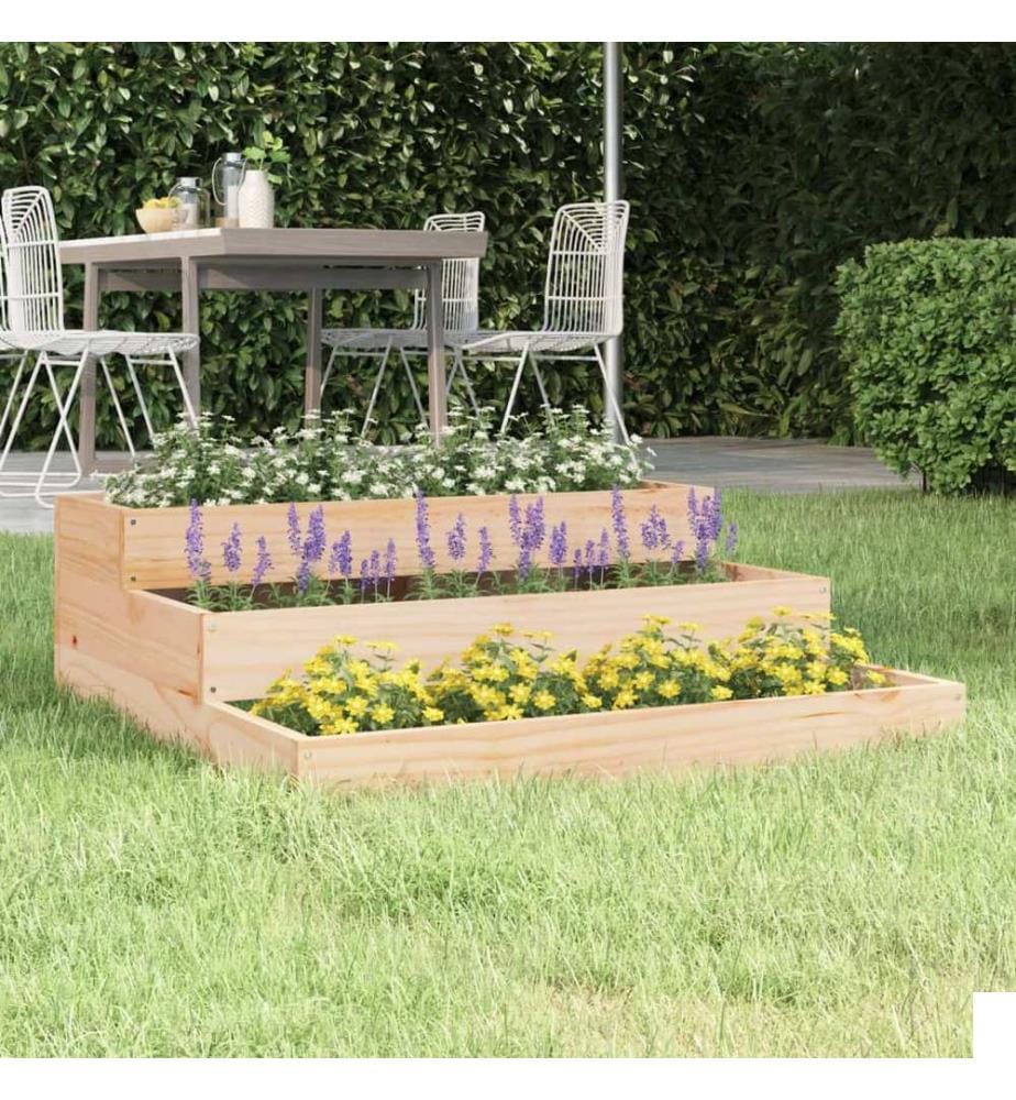 Jardinière 78x78x27 cm Bois massif de pin