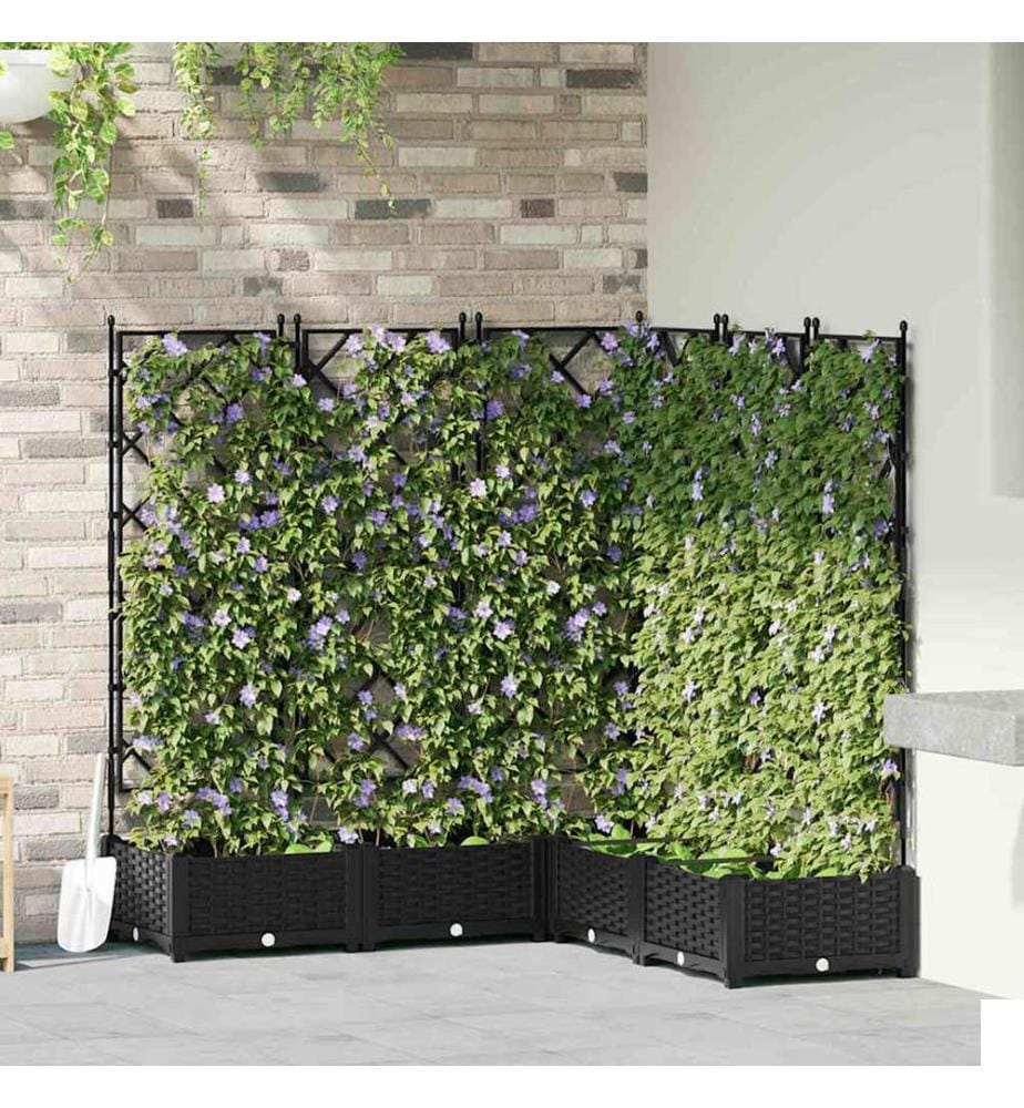 vidaXL Cache-pot de jardin 5 pcs Noir 120 x 120 x 125,5 cm Plastique