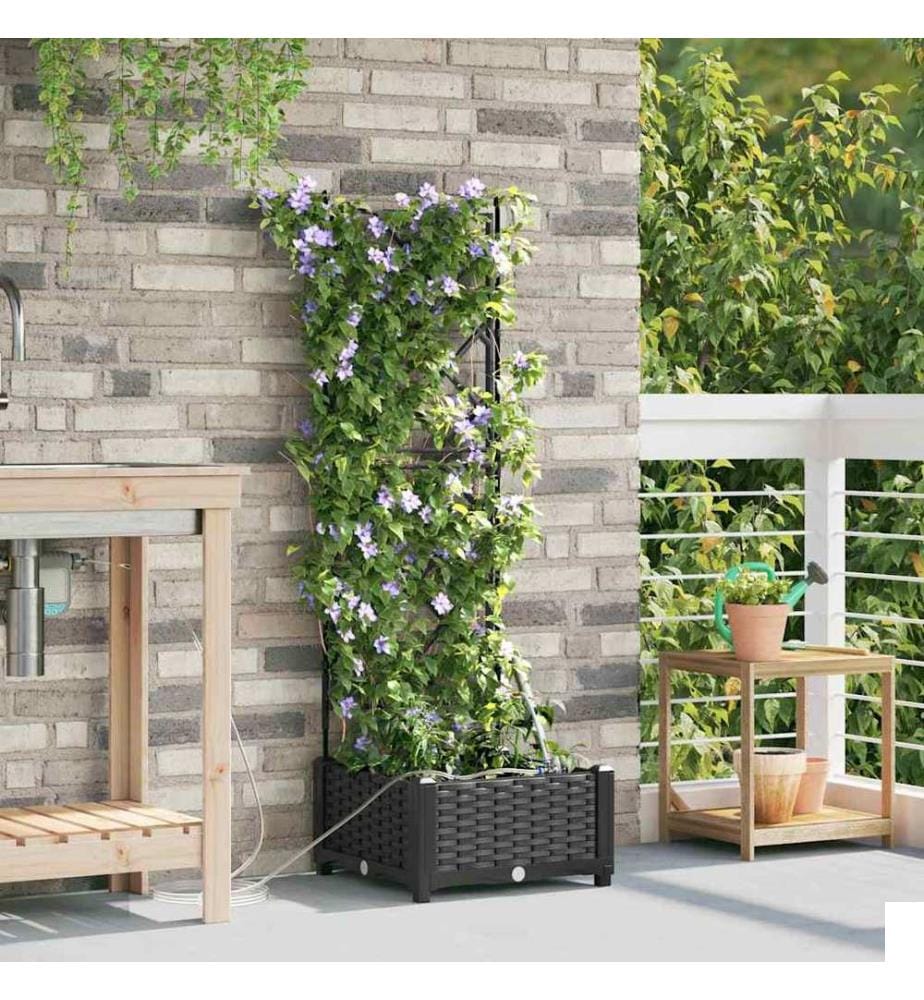 vidaXL Cache-pot de jardin Noir 40 x 40 x 126 cm Plastique