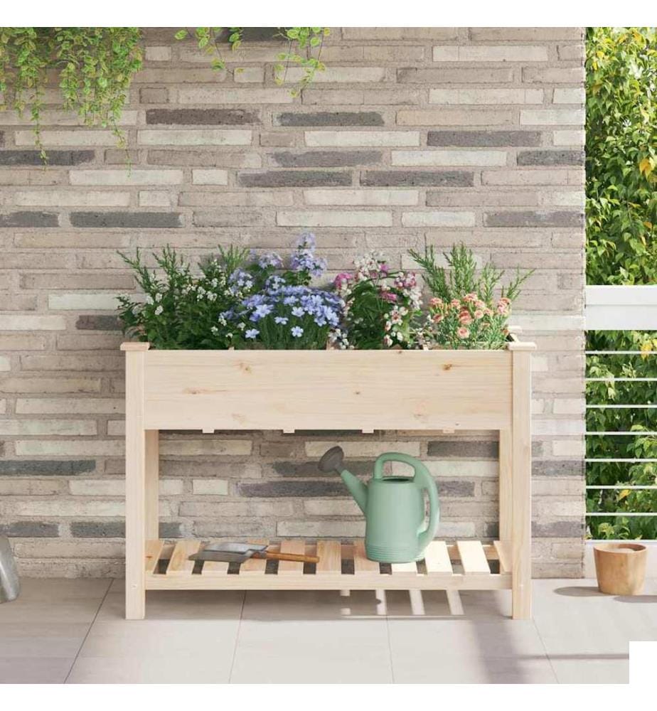 vidaXL Cache-pot de jardin avec étagère Beige 115 x 59 x 76,5 cm