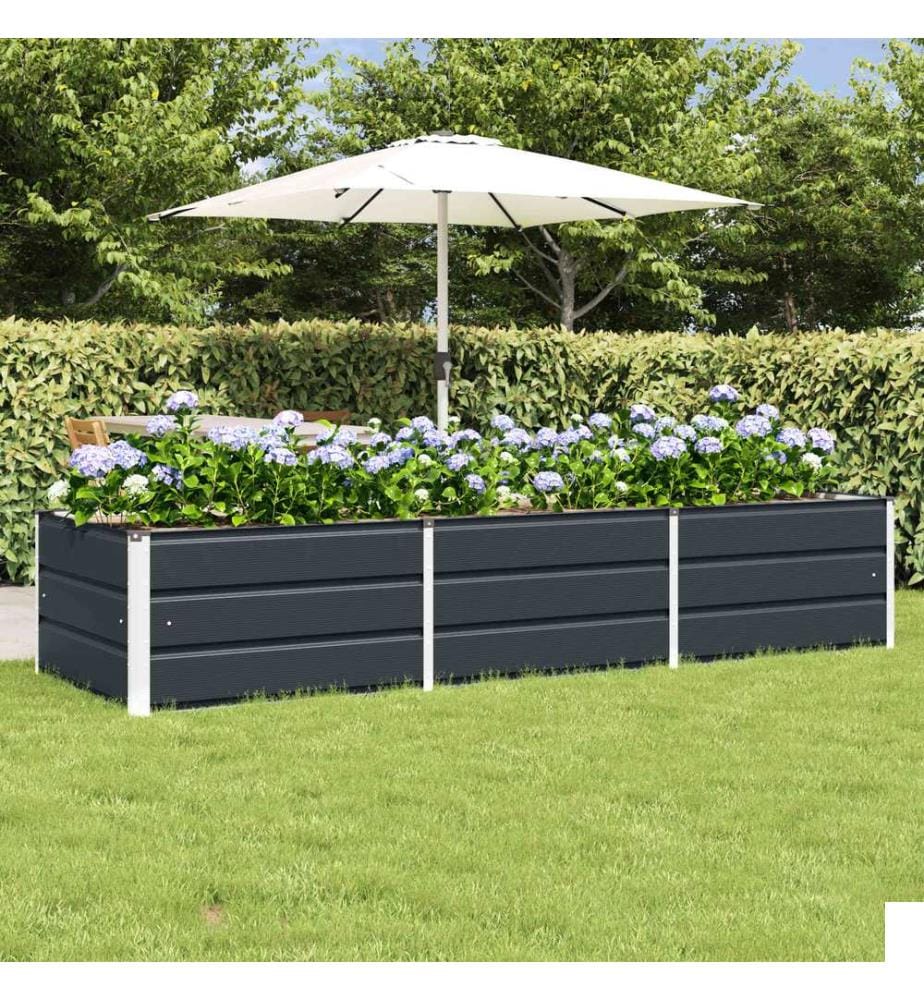 vidaXL Jardinière Anthracite 240 x 80 x 45 cm Acier