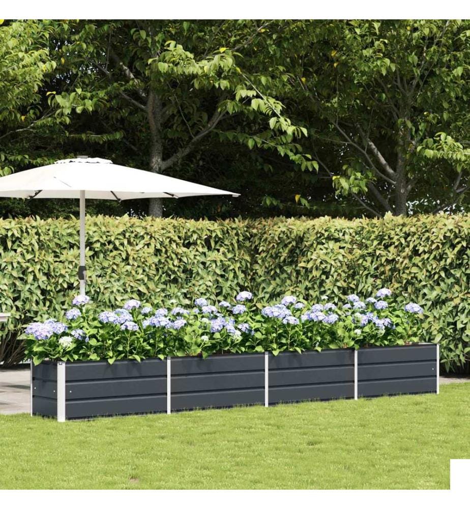 vidaXL Jardinière Anthracite 385 x 50 x 45 cm Acier galvanisé
