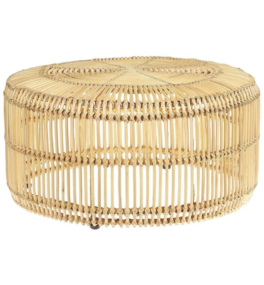 Table basse LIMNI Rotin Marron clair