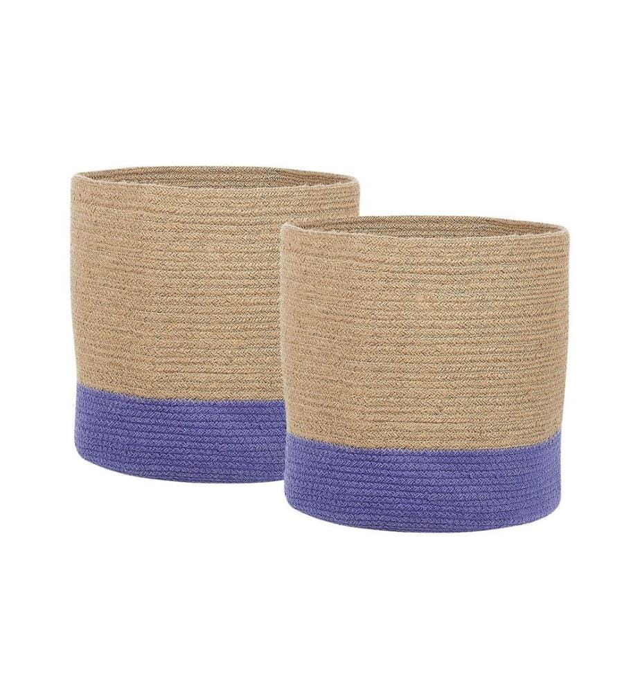 Lot de 2 paniers BULANIK Jute Violet