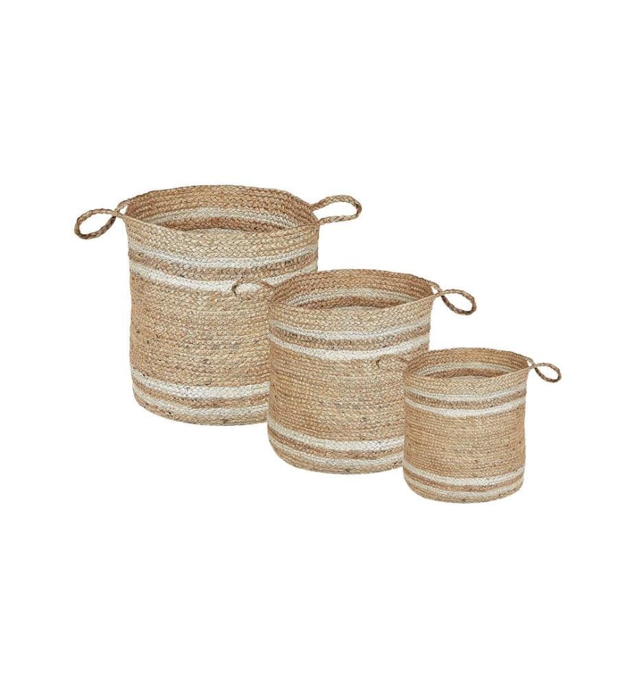 Lot de 3 paniers ZHOB Jute Naturel