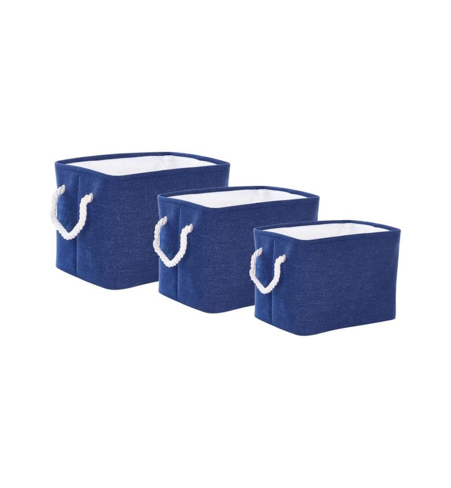 Lot de 3 paniers DARQAB Coton Bleu marine