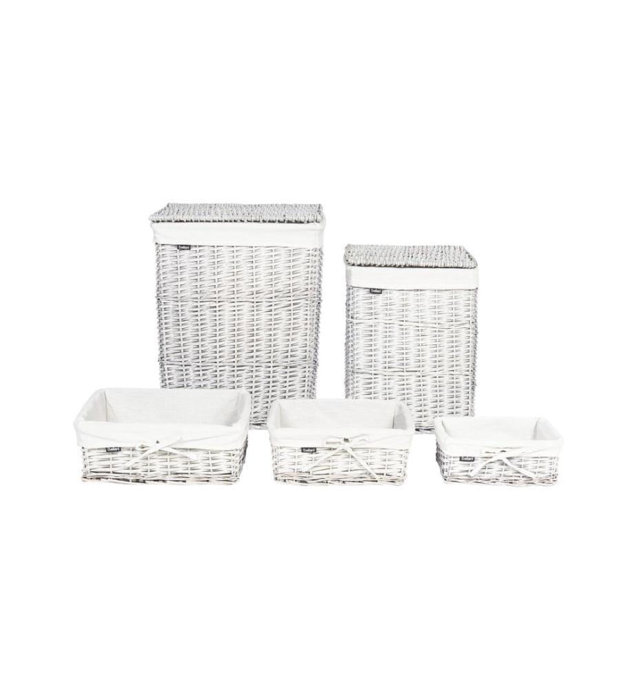 Lot de 5 paniers ELLA Bois de saule Gris 50/86 L