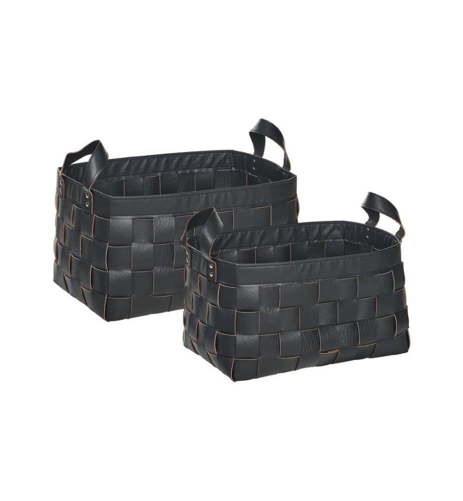 Lot de 2 paniers SIPPAR Cuir PU Noir