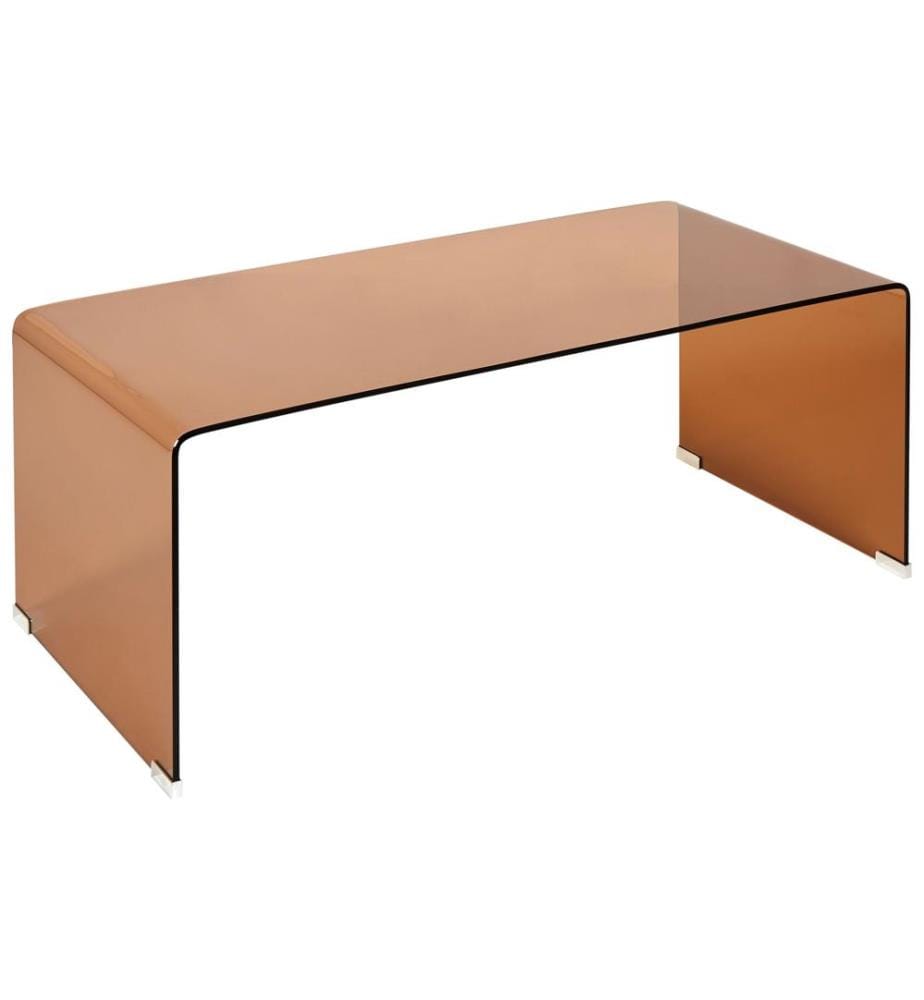 Table basse KENDALL Verre de sécurité Marron