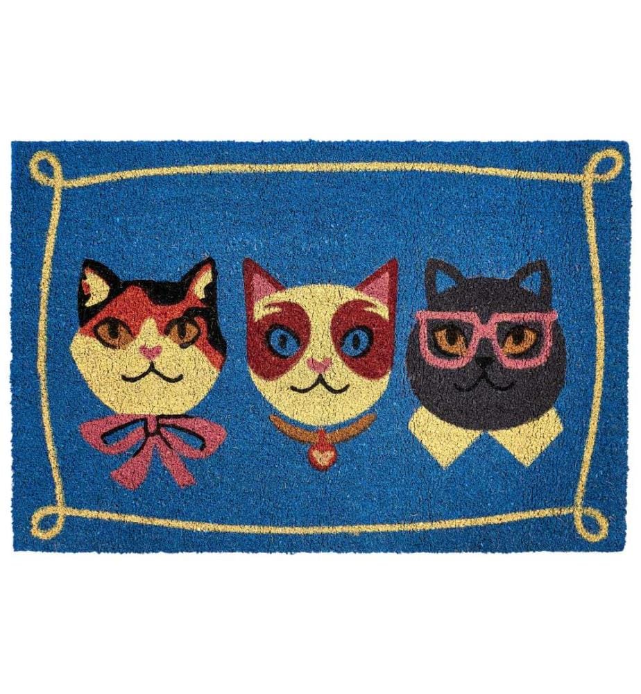 Paillasson MOJICAP Multicolore 60 x 90 cm Chat Fibre de coco