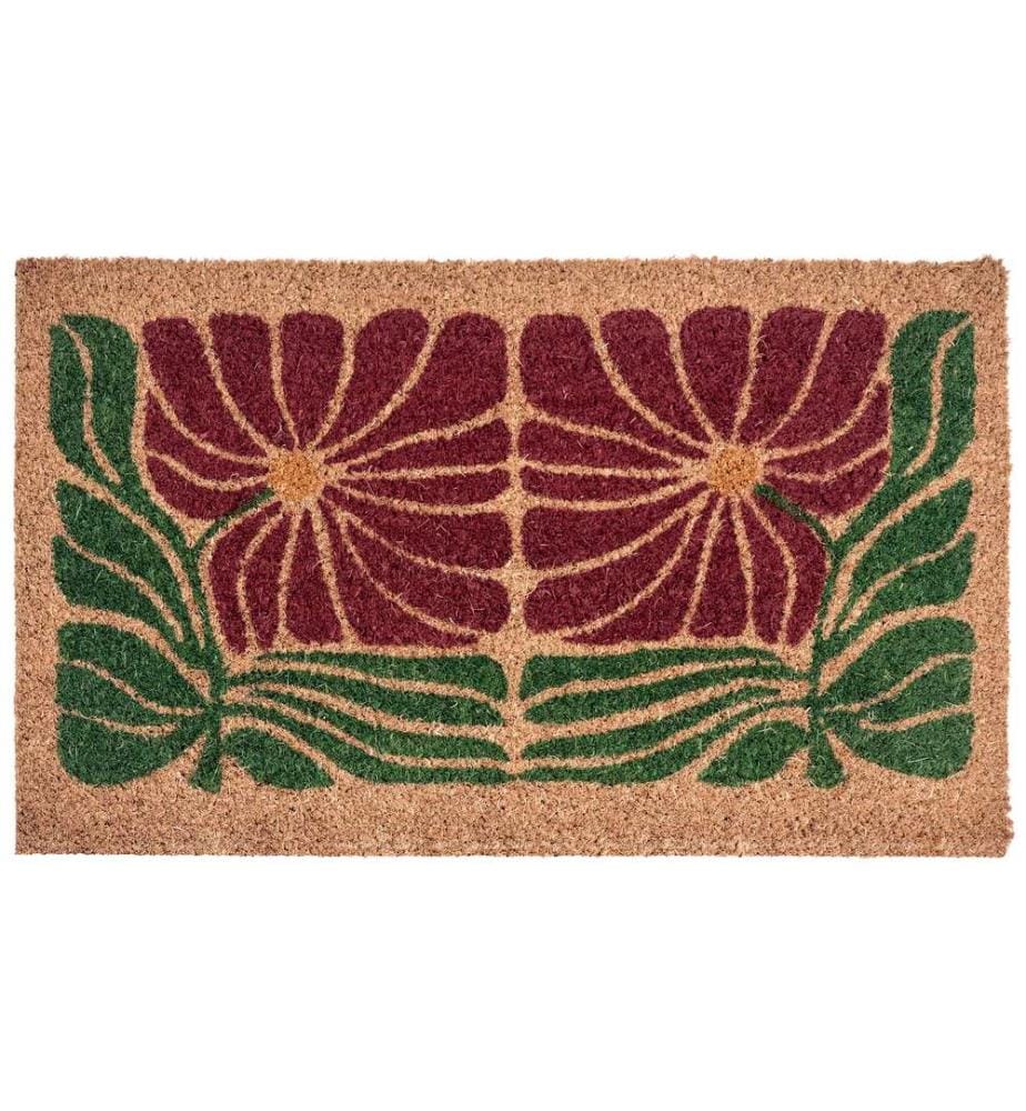 Paillasson TANALIAN Multicolore 45 x 75 cm Fleur Fibre de coco