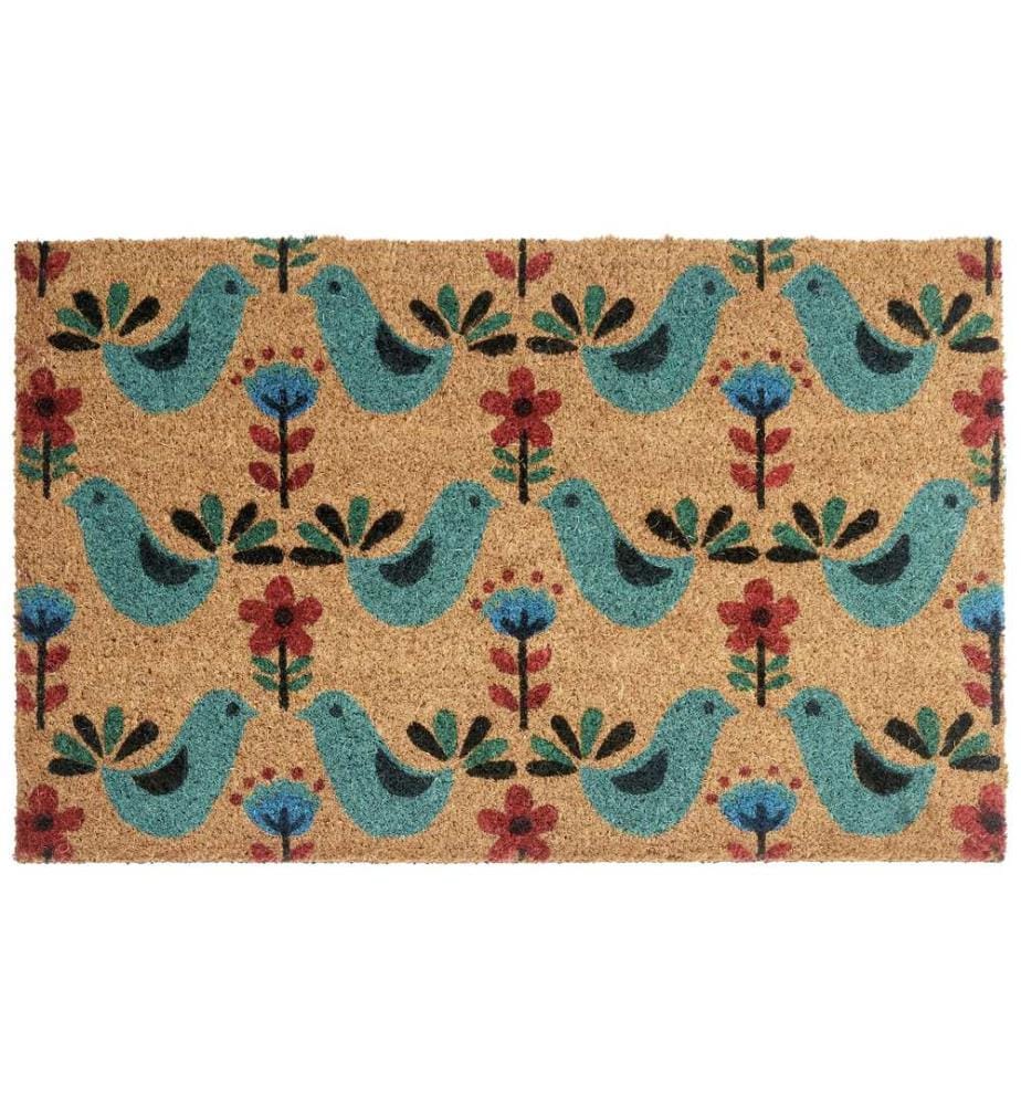 Paillasson TANANA Multicolore 50 x 80 cm Oiseau Fibre de coco