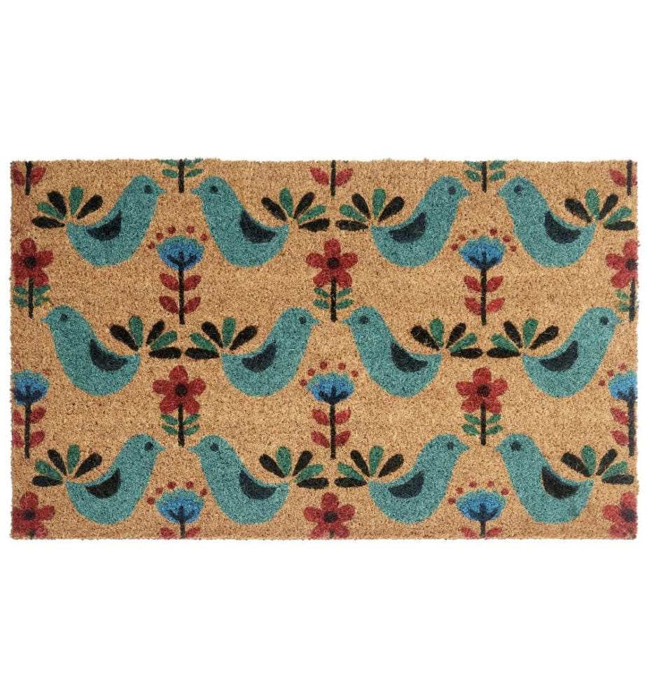 Paillasson TANANA Multicolore 45 x 75 cm Oiseau Fibre de coco