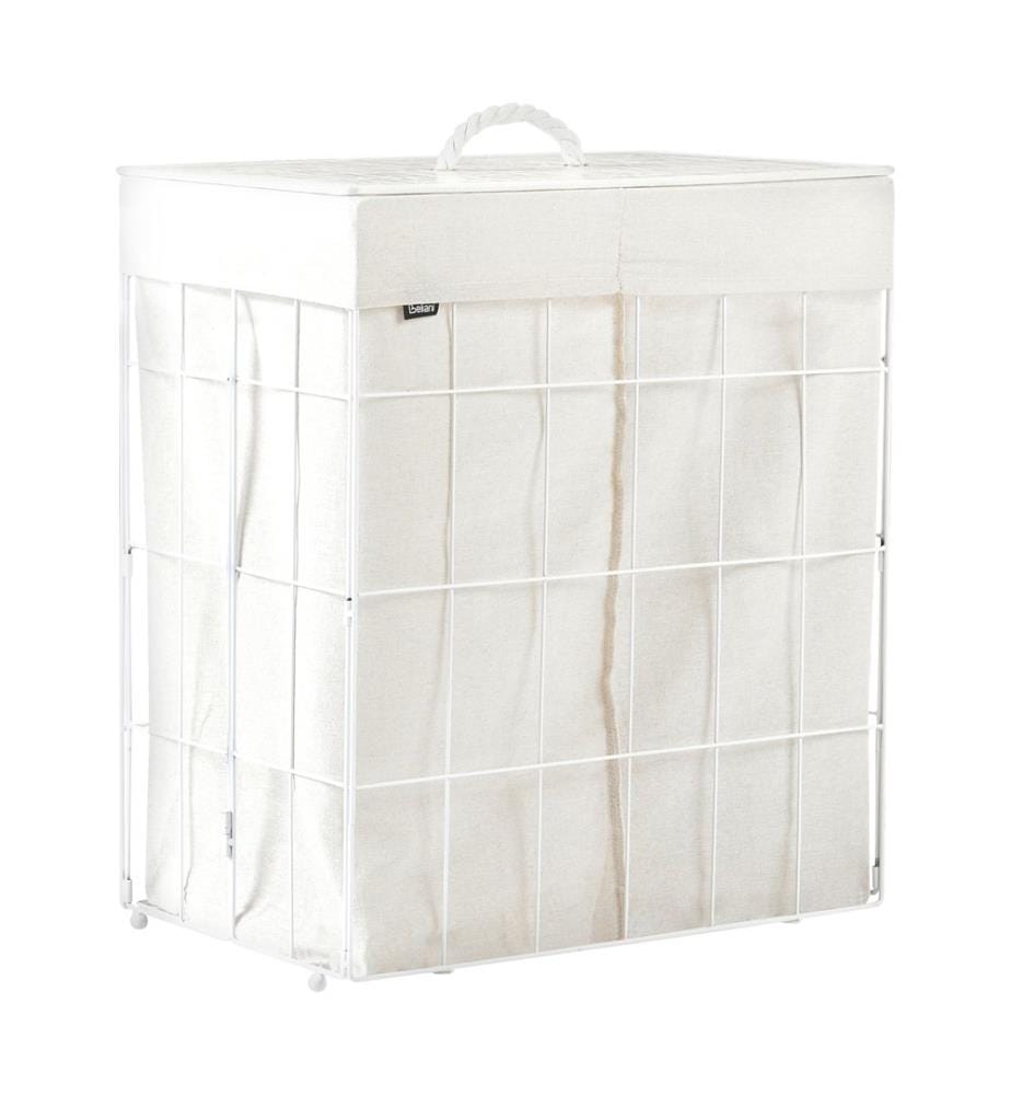 Panier à linge Avec couvercle APOTERI Métal Blanc 100 L