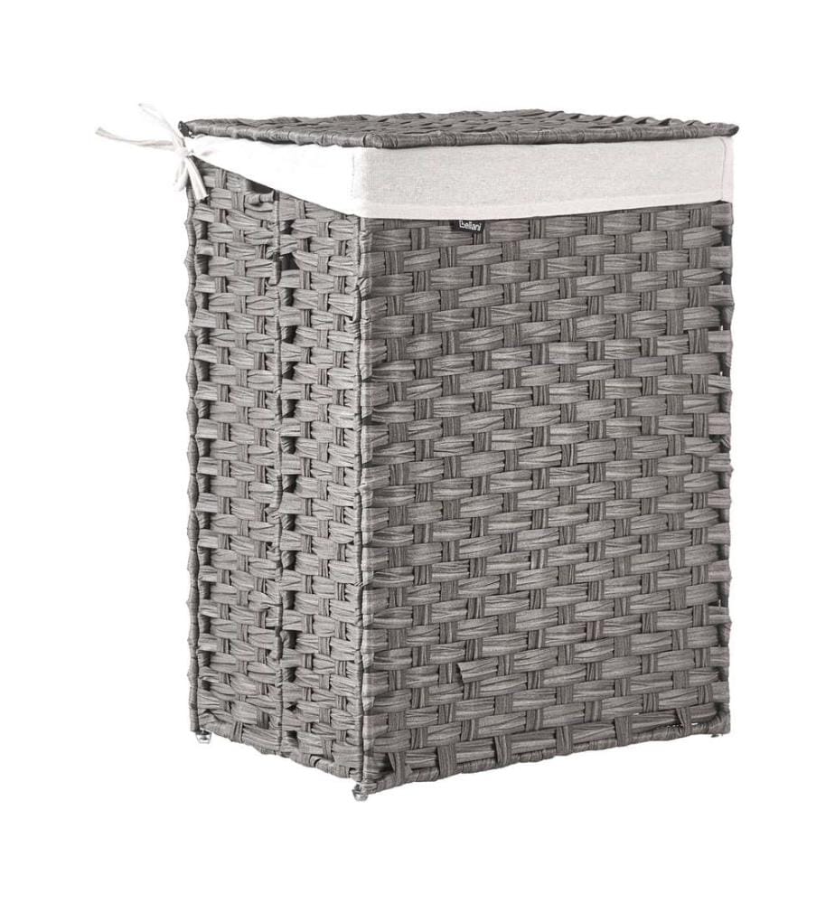 Panier à linge Avec couvercle MUCUBAJI Tissu Gris 83 L
