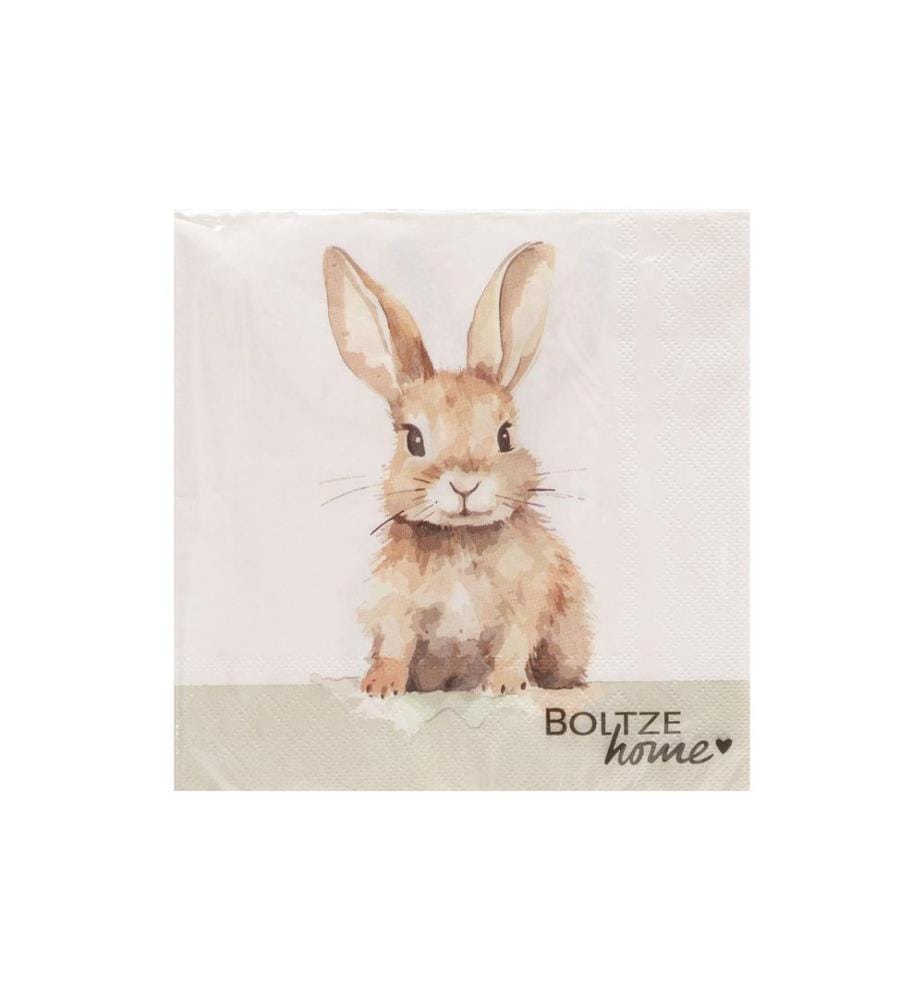 BOLTZE - Serviette de table Lapin Hansi 20 pièces
