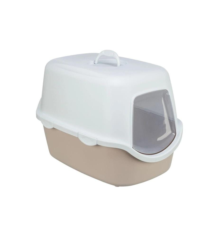 TRIXIE - Litière pour chats Vico avec cagoule, Beige/Blanc