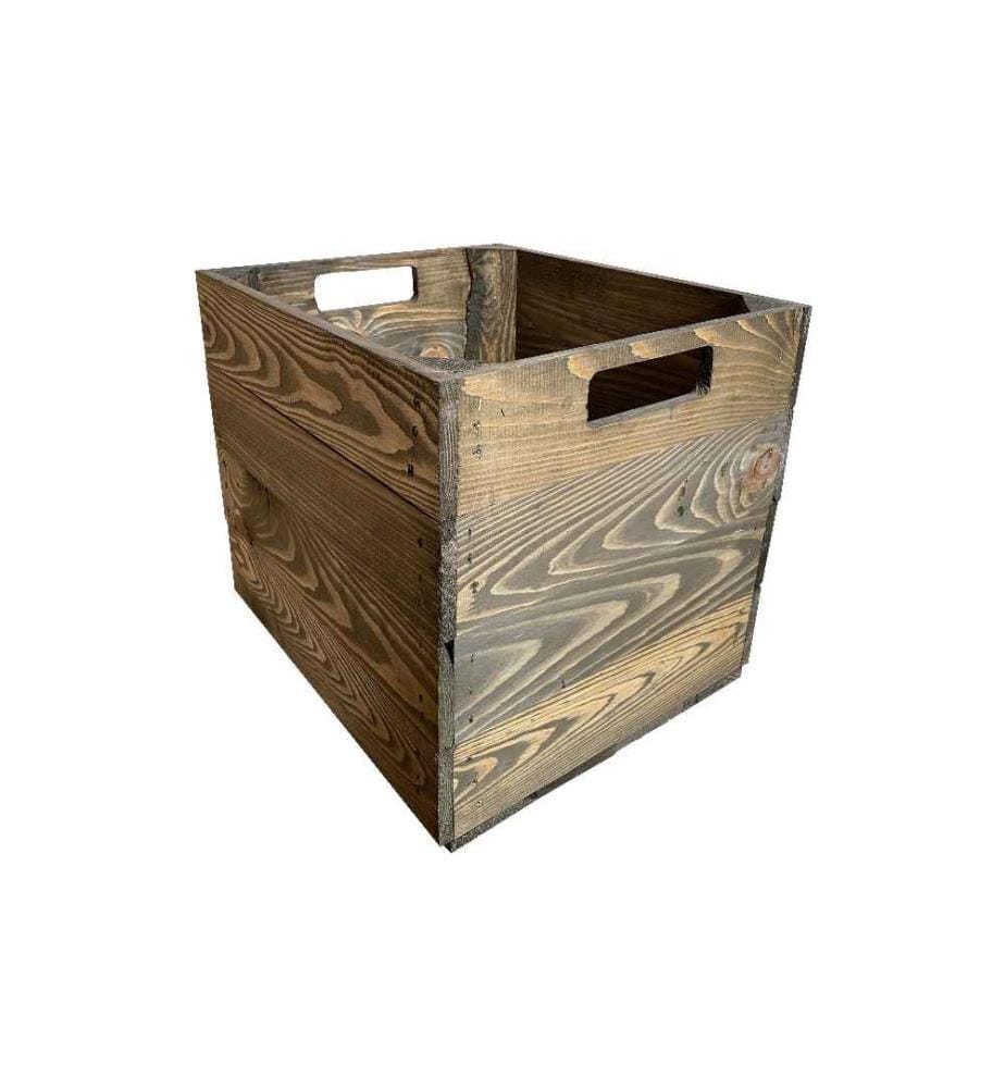 HOLZ ZOLLHAUS - Caisse de rangement Vintage 33 x 38 cm, Brun foncé