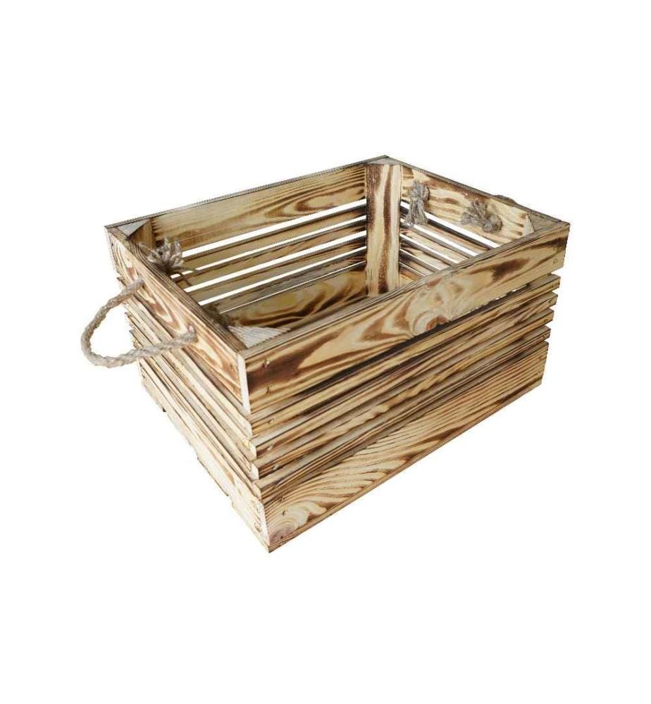 HOLZ ZOLLHAUS - Caisse au bois avec cordon Flammé, 30 x 38 cm