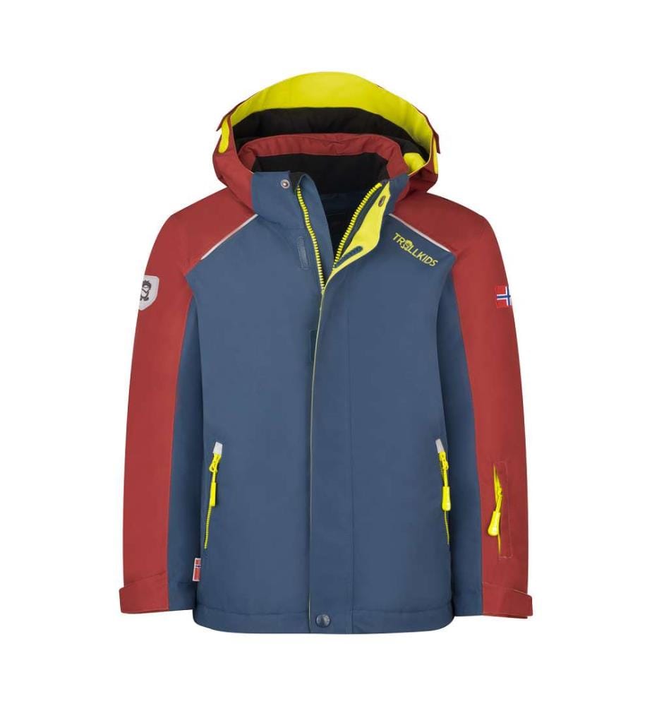 Veste isolée imperméable - rouge carmin/bleu mystique/vert fluo