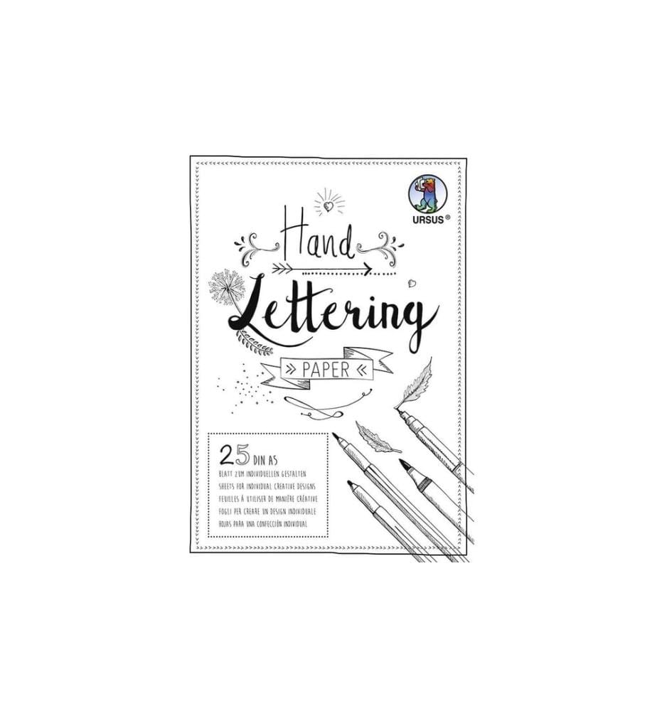 URSUS - Carnet de dessin Handlettering A5, 200 g/m², 25 feuilles, blanc