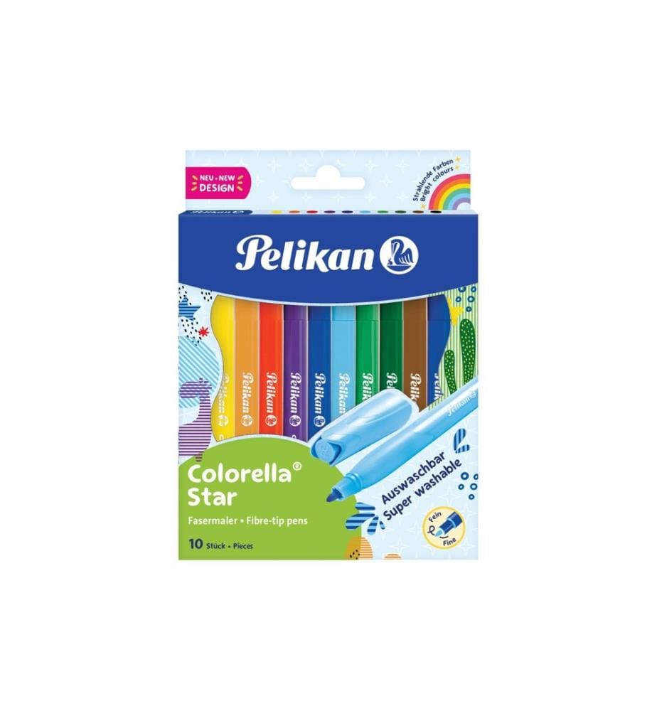 PELIKAN - Crayon feutre Colorella Star 0.6 mm, 10 couleurs