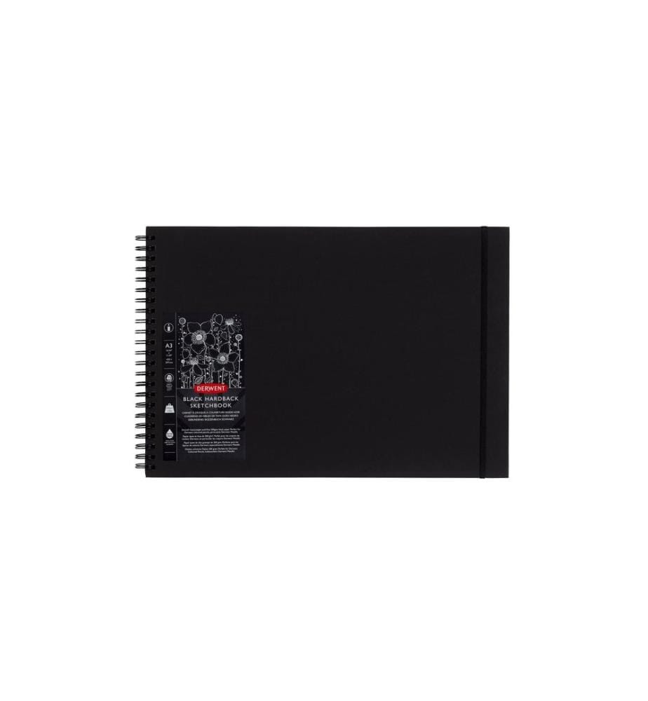 DERWENT - Carnet de croquis avec pages noires, A3, format paysage, 40 feuilles