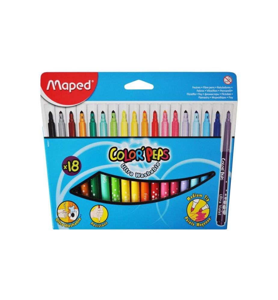 MAPED - Crayon feutre Color Peps 18 pièces