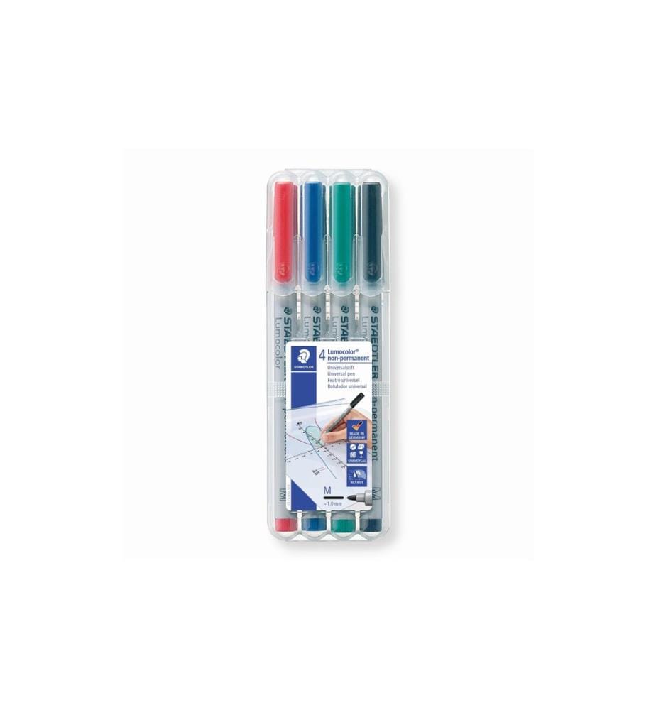STAEDTLER - Stylo à feuilles Lumocolor 315 M Lot de 4, solubles dans l'eau