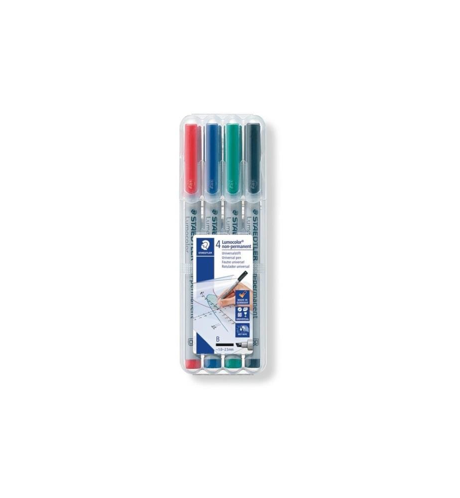 STAEDTLER - Stylo à feuilles Lumocolor 312 Lot de 4, solubles dans l'eau
