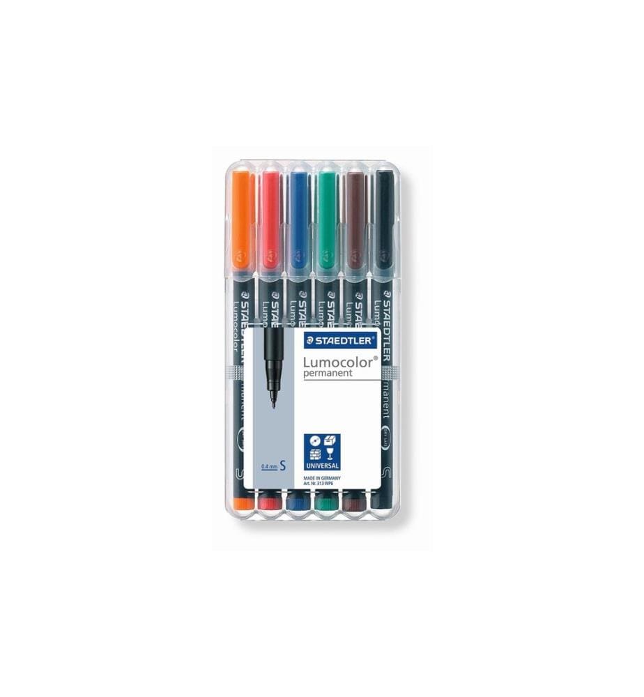 STAEDTLER - Stylo à feuilles Lumocolor 313 S Ensemble de 6, permanent