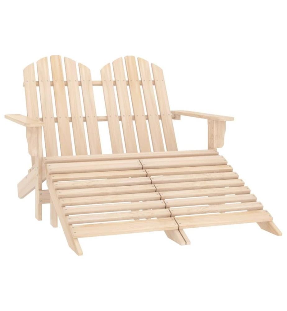 Chaise de jardin Adirondack 2 places et repose-pied sapin