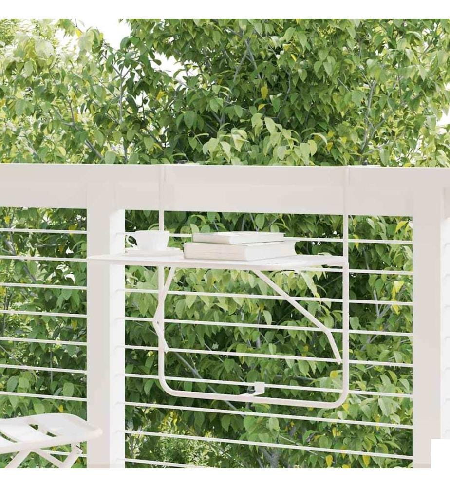 Table de balcon Blanc 60x40 cm Acier