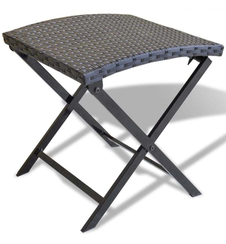 Tabouret pliable Résine tressée Noir