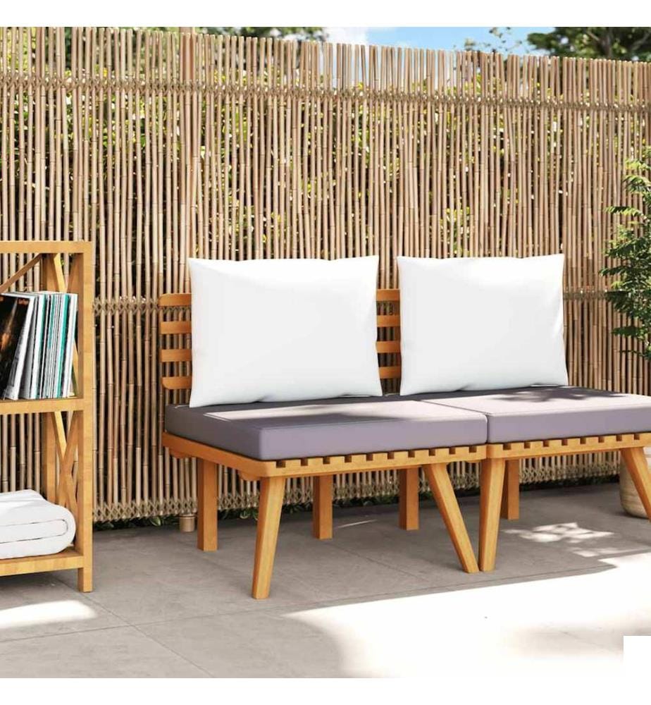 Chaise de jardin avec coussins bois d'acacia massif