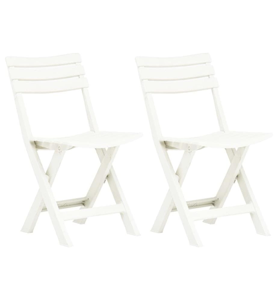 Chaises de jardin pliables lot de 2 Plastique Blanc