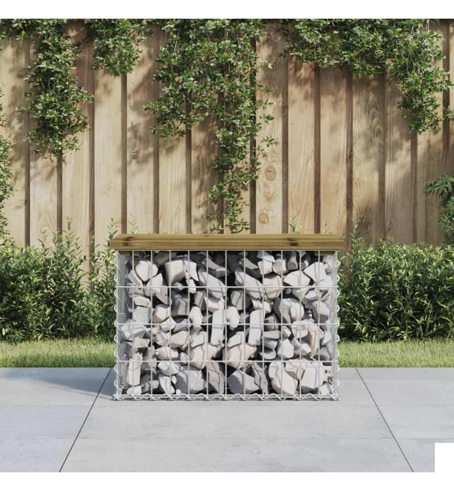Banc de jardin design gabion 63x31,5x42 cm bois de pin imprégné