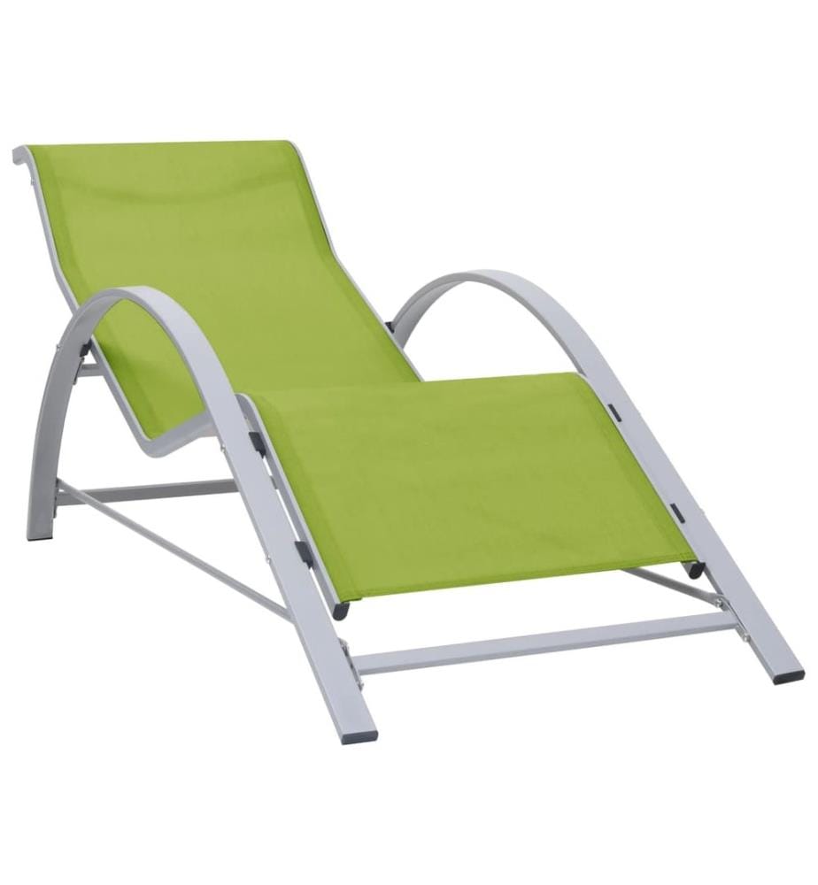Chaise longue Textilène et aluminium Vert