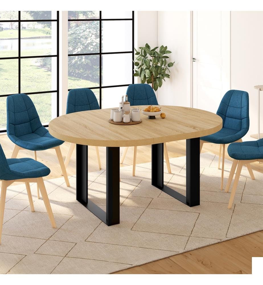 Table à manger ronde extensible Brixton Ø110-150cm