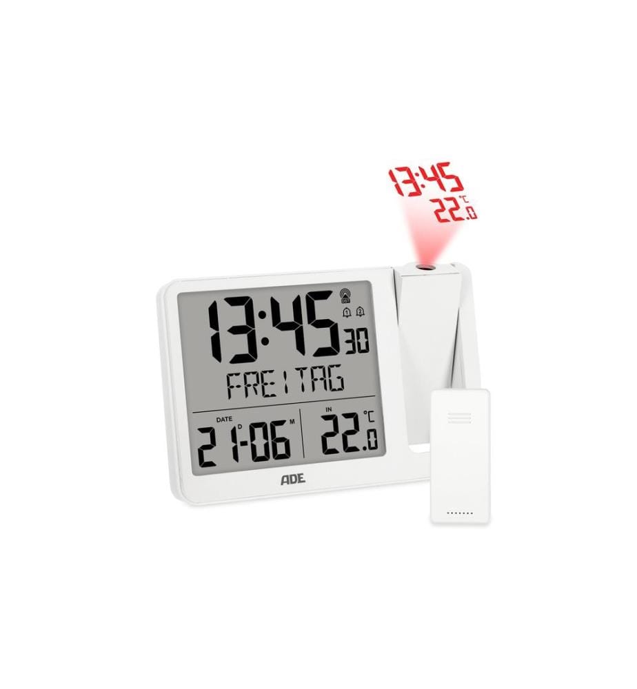 ADE - Horloge radio-pilotée numérique Blanc
