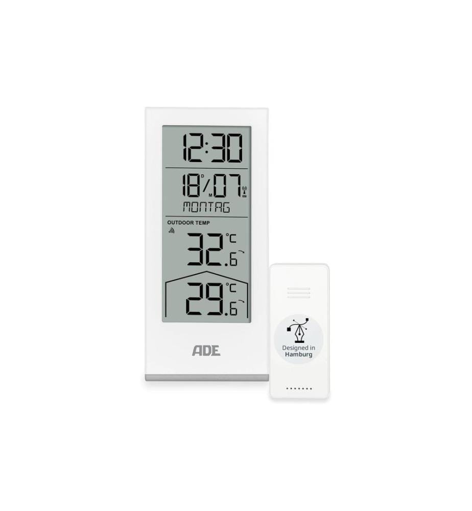 ADE - Station météo avec capteur extérieur radio Blanc